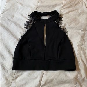 LULUS High Neck Crop Top